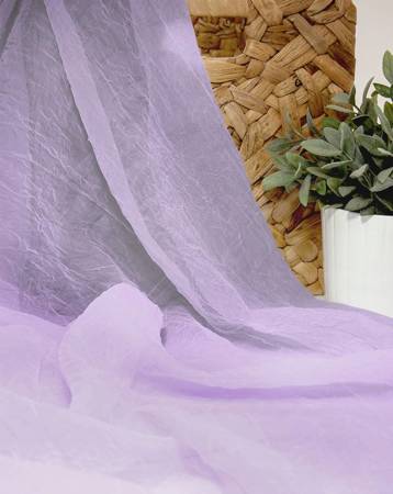 Fioletowa naturalnie gnieciona firanka tkanina woal kreszowany wys. 280 cm